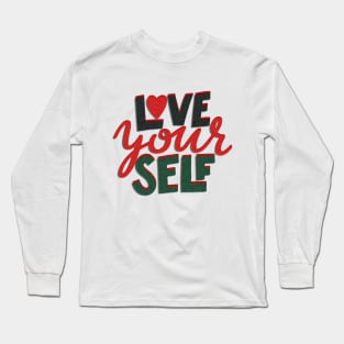 Red Heart Love Yourself: Embracing Self-Love and Compassion Long Sleeve T-Shirt